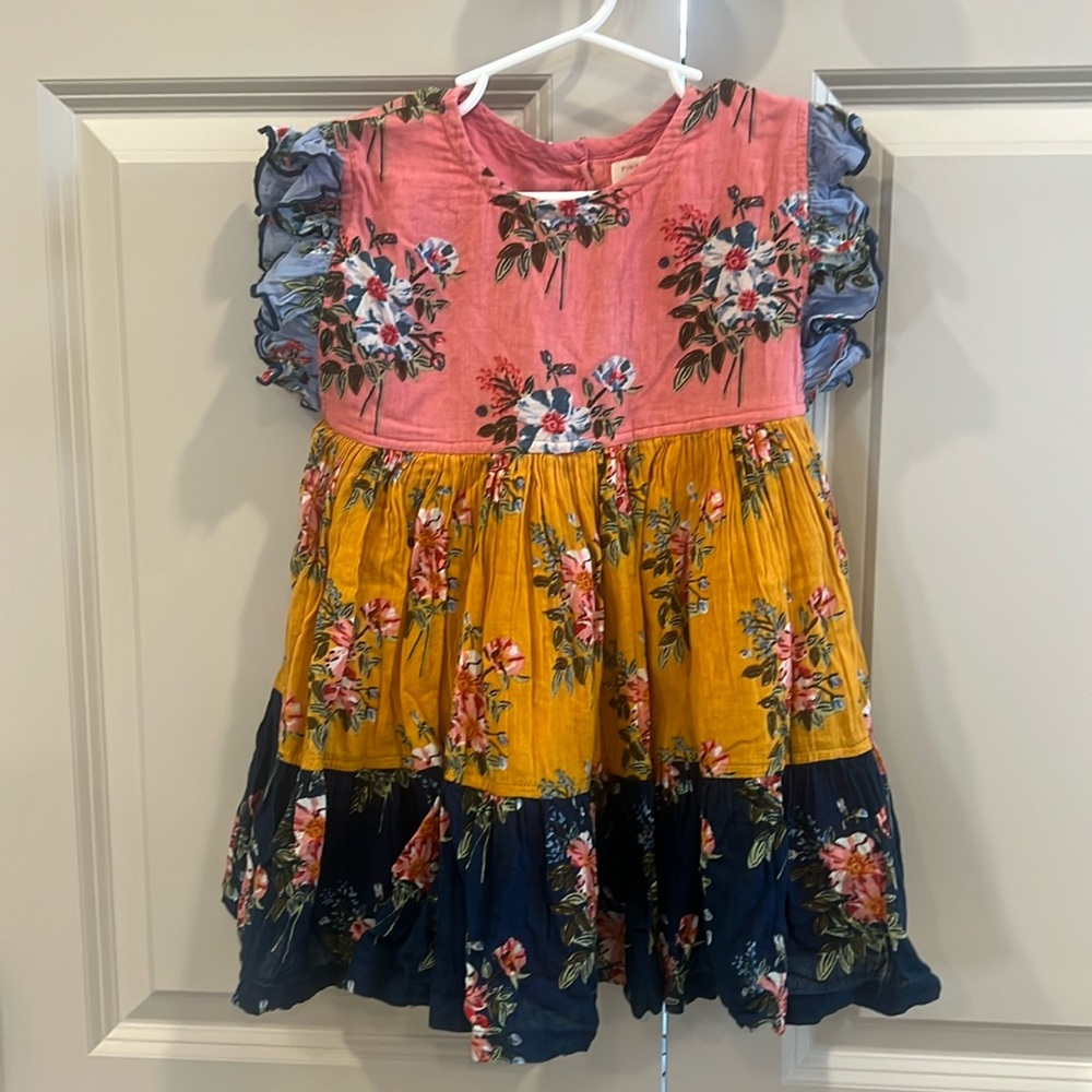 Pink Chicken Kit Dress Mixed Franken Florals Girls size 4